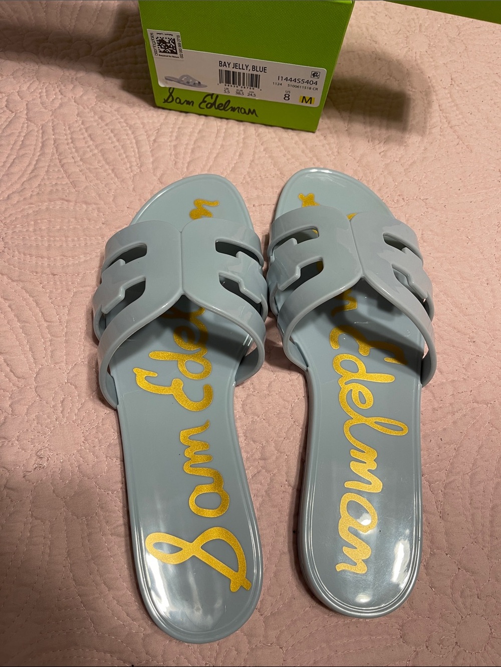 Sam Edelman Light Blue Jelly Slide Sandals